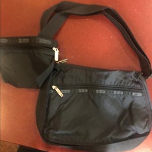 LeSportsac shoulder bag with Pouch attached black